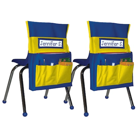Carson Dellosa Chairback Buddy Pocket Chart, Blue/Yellow, PK2 158036